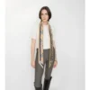 Eșarfă din mătase cu imprimeu în carouri, model skinny Eșarfă din mătase cu imprimeu în carouri, model skinny