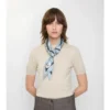 Eșarfă din mătase cu imprimeu în carouri, model skinny Eșarfă din mătase cu imprimeu în carouri, model skinny