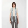 Eșarfă din mătase cu imprimeu în carouri, model skinny Eșarfă din mătase cu imprimeu în carouri, model skinny