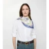 Eșarfă din mătase cu imprimeu în carouri în stil acuarelă Eșarfă din mătase cu imprimeu în carouri în stil acuarelă