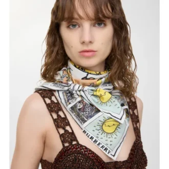 Eșarfă din mătase cu motiv tarot