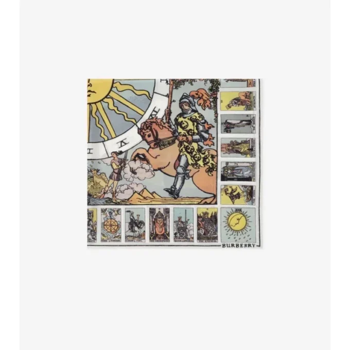 Eșarfă din mătase cu motiv tarot