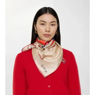 Eșarfă din mătase EKD  cu imprimeu acuarelă