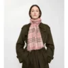 Eșarfă largă din lână și mătase cu model EKD Check Eșarfă largă din lână și mătase cu model EKD Check
