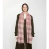 Eșarfă largă din lână și mătase cu model EKD Check Eșarfă largă din lână și mătase cu model EKD Check