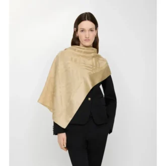 Eșarfă largă din mătase cu model în carouri