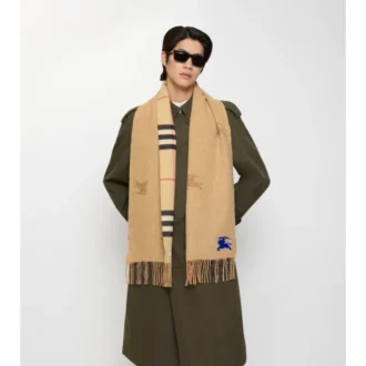 Eșarfă reversibilă din cașmir cu model EKD Check