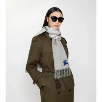Eșarfă reversibilă din cașmir cu model EKD Check