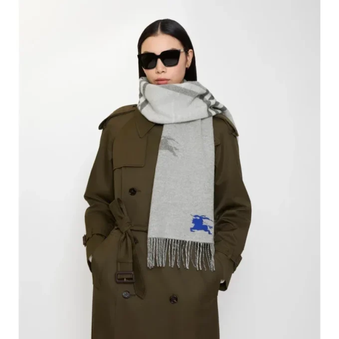 Eșarfă reversibilă din cașmir cu model EKD Check