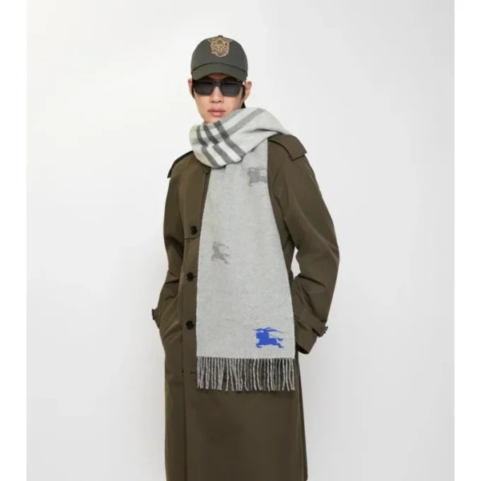 Eșarfă reversibilă din cașmir cu model EKD Check