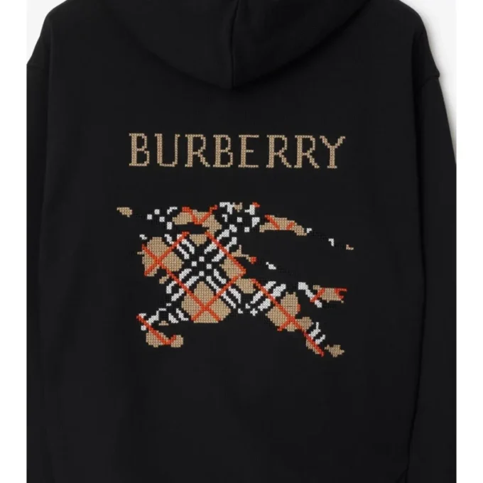 EKD Hoodie din bumbac cu broderie în cruciulițe EKD Hoodie din bumbac cu broderie în cruciulițe