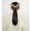 Elastic de păr din bumbac cu model în carouri