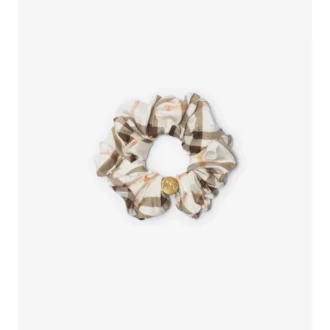Elastic de păr din mătase cu model în carouri Elastic de păr din mătase cu model în carouri