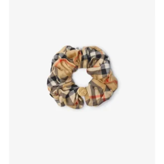 Elastic de păr din mătase cu model în carouri