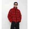 Fleece din amestec de lână și cașmir cu model în carouri