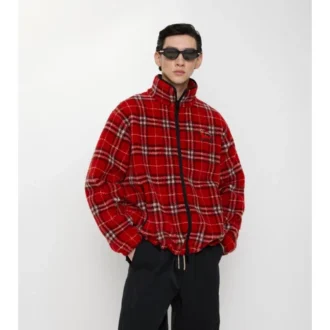 Fleece din amestec de lână și cașmir cu model în carouri