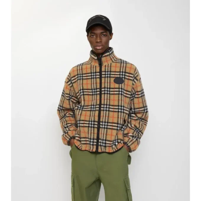 Fleece din amestec de lână și cașmir cu model în carouri Fleece din amestec de lână și cașmir cu model în carouri