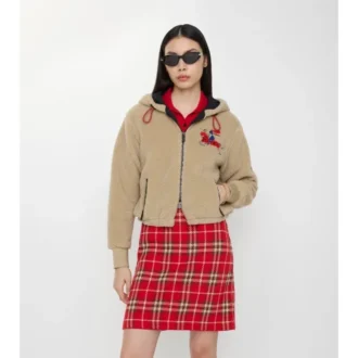 Fleece scurt din amestec de lână și cașmir EKD