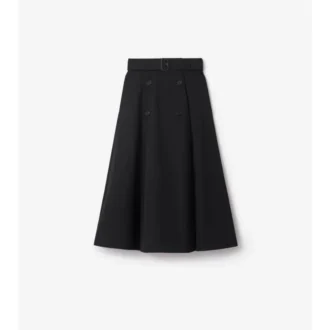 Fustă midi tip trench din gabardină