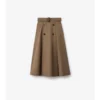 Fustă midi tip trench din gabardină Fustă midi tip trench din gabardină