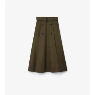 Fustă midi tip trench din gabardină