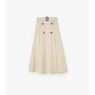 Fustă midi tip trench din gabardină