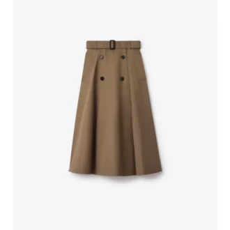 Fustă midi tip trench din gabardină