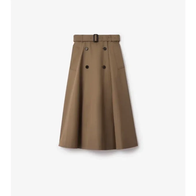 Fustă midi tip trench din gabardină Fustă midi tip trench din gabardină