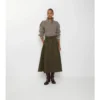 Fustă midi tip trench din gabardină Fustă midi tip trench din gabardină