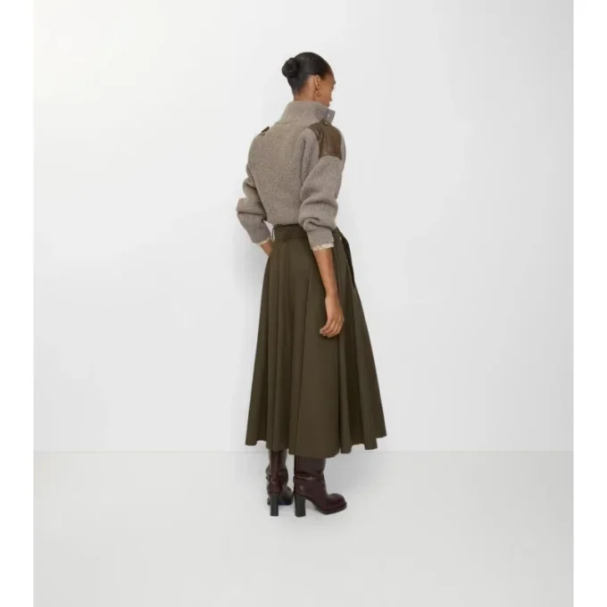 Fustă midi tip trench din gabardină Fustă midi tip trench din gabardină