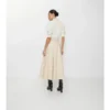 Fustă midi tip trench din gabardină Fustă midi tip trench din gabardină