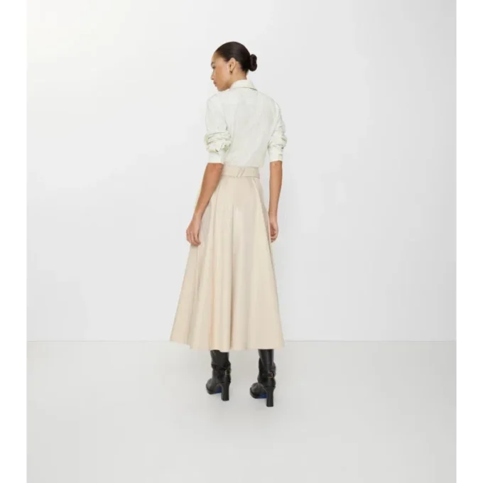 Fustă midi tip trench din gabardină Fustă midi tip trench din gabardină