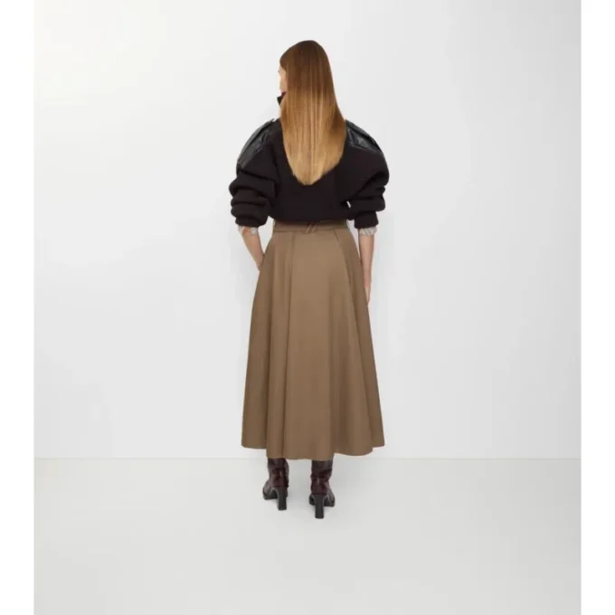 Fustă midi tip trench din gabardină Fustă midi tip trench din gabardină