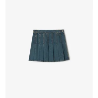 Fustă mini din denim plisată