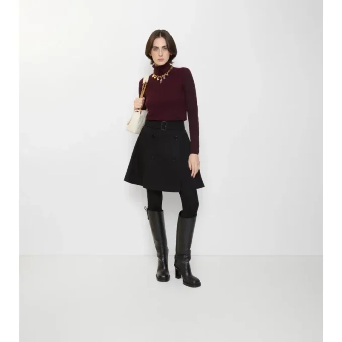 Fustă mini tip trench din gabardină