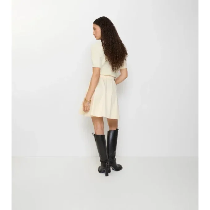 Fustă mini tip trench din gabardină Fustă mini tip trench din gabardină