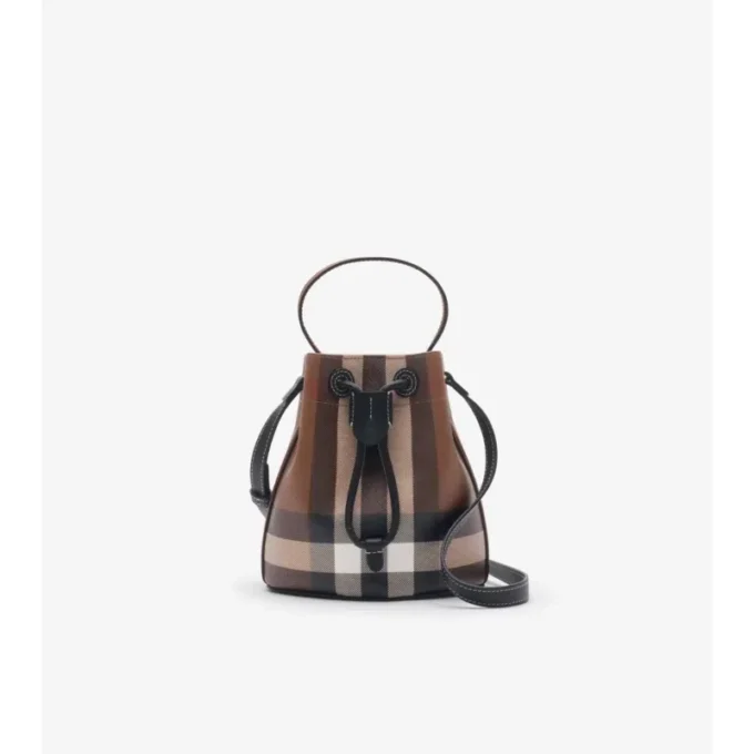 Geantă mini tip sac cu imprimeu în carouri Geantă mini tip sac cu imprimeu în carouri