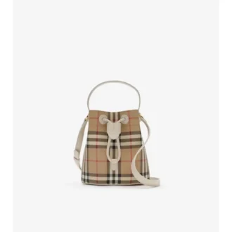 Geantă mini tip sac cu imprimeu în carouri