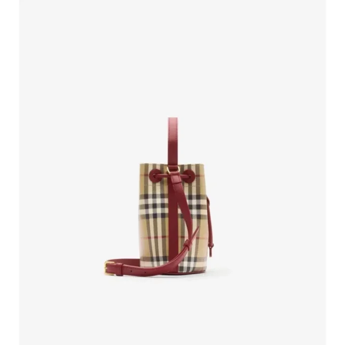 Geantă mini tip sac cu imprimeu în carouri Geantă mini tip sac cu imprimeu în carouri