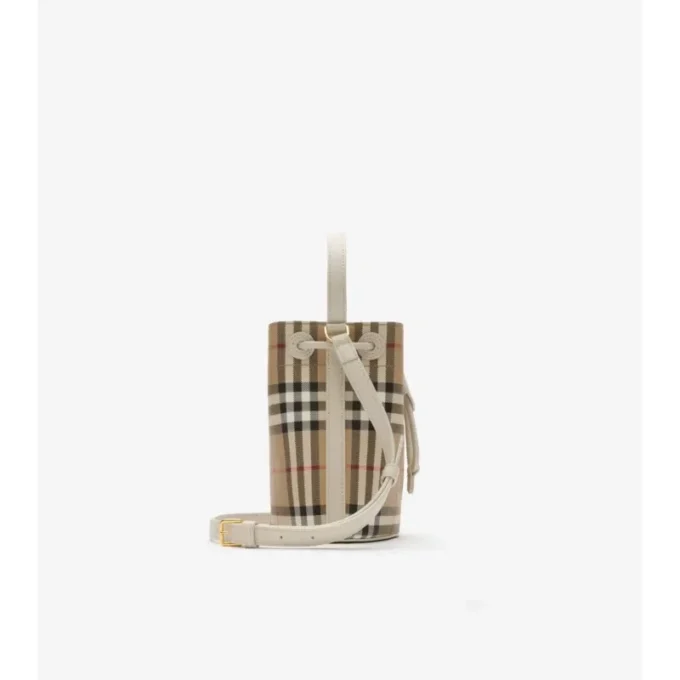 Geantă mini tip sac cu imprimeu în carouri Geantă mini tip sac cu imprimeu în carouri