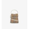 Geantă mini tip sac cu imprimeu în carouri Geantă mini tip sac cu imprimeu în carouri