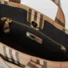 Geantă tote din pânză E-Canvas cu imprimeu Vintage Check și aplicație cu logo Geantă tote din pânză E-Canvas cu imprimeu Vintage Check și aplicație cu logo