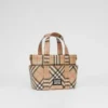 Geantă tote din pânză E-Canvas cu imprimeu Vintage Check și aplicație cu logo Geantă tote din pânză E-Canvas cu imprimeu Vintage Check și aplicație cu logo