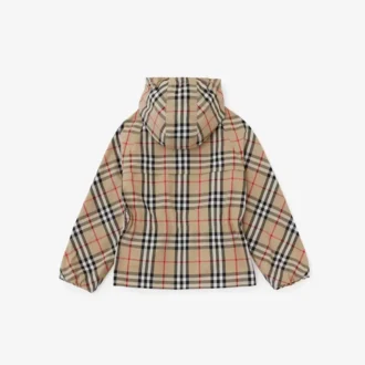 Jachetă cu glugă din bumbac Vintage Check