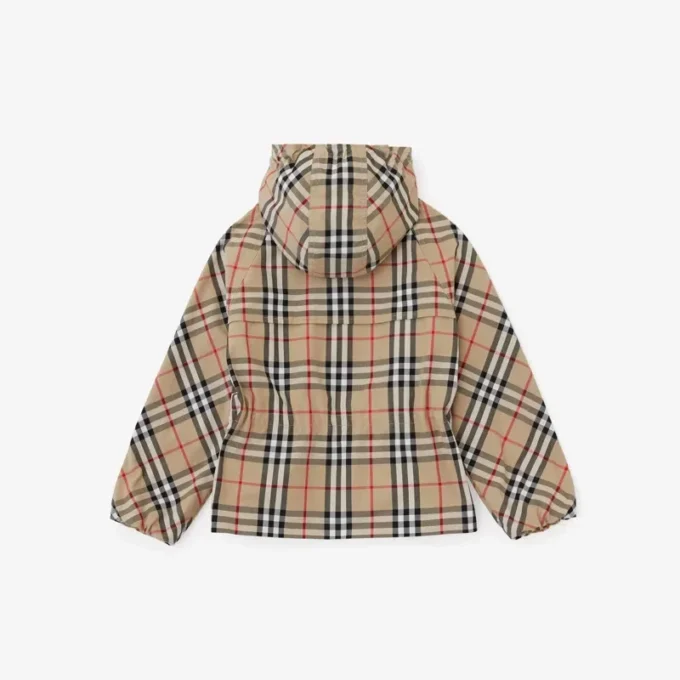 Jachetă cu glugă din bumbac Vintage Check Jachetă cu glugă din bumbac Vintage Check