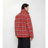 Jachetă din flanelă de lână matlasată cu model în carouri