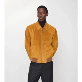 Jachetă Harrington din piele de căprioară