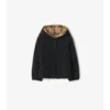 Jachetă reversibilă cu glugă din fleece cu imprimeu în carouri Jachetă reversibilă cu glugă din fleece cu imprimeu în carouri
