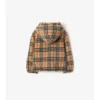Jachetă reversibilă cu glugă din fleece cu imprimeu în carouri Jachetă reversibilă cu glugă din fleece cu imprimeu în carouri