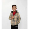 Jachetă reversibilă cu glugă și model în carouri Jachetă reversibilă cu glugă și model în carouri